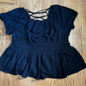 Torrid Crinkle Gauze Top with Criss Cross Back